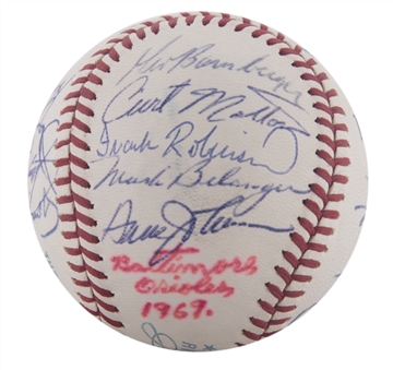 1969 American League Champion Baltimore Orioles Spring Training Team Signed Baseball With 24 Signatures Including Frank Robinson, Brooks Robinson & Palmer (JSA)